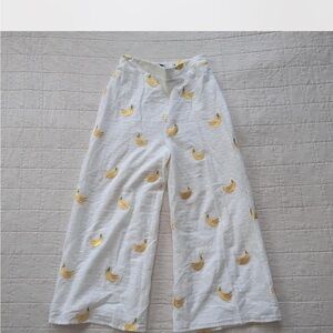 Show Me Your MuMu Banana Print Wide-Leg Pants - White and Yellow